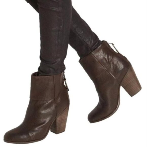 Rag & Bone Classic Newbury Brown Leather Ankle Bootie - Picture 10 of 10